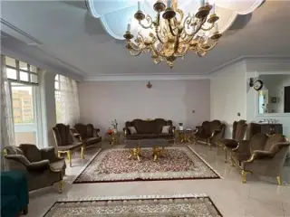 مبلمان نیمه استیل 9 نفره به همراه میز هشت نفره دو عدد عسل