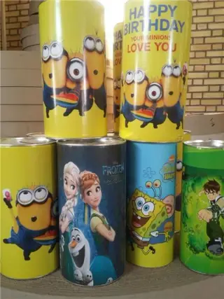 تولید قلک مقوایی استوانه ای کارتنی خیریه در انواع طرح ها و سایزها
