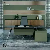 میز مدیریت  سنگ  شیشه  چیدمان اداری مدرن