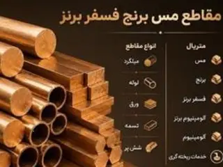 فروش مقاطع فسفر برنز ، آلومینیوم برنز ، مس،برنج