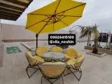 مبلمان باغی ، صندلی باغی ، چتر سایبان ، تاب ریلکسی ، آتشدان