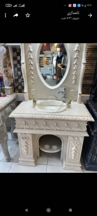 سنگ آنتیک میرزاپور تولید روشویی کبابپز و شومینه