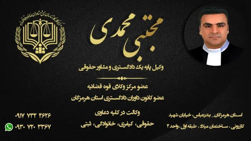 مجتبی محمدی وکیل پایه یک دادگستری