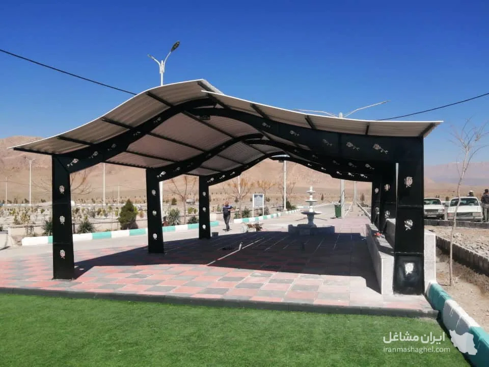 طراحی و اجرای سایبان بدون پایه مزاحم معاونی در کرمان
