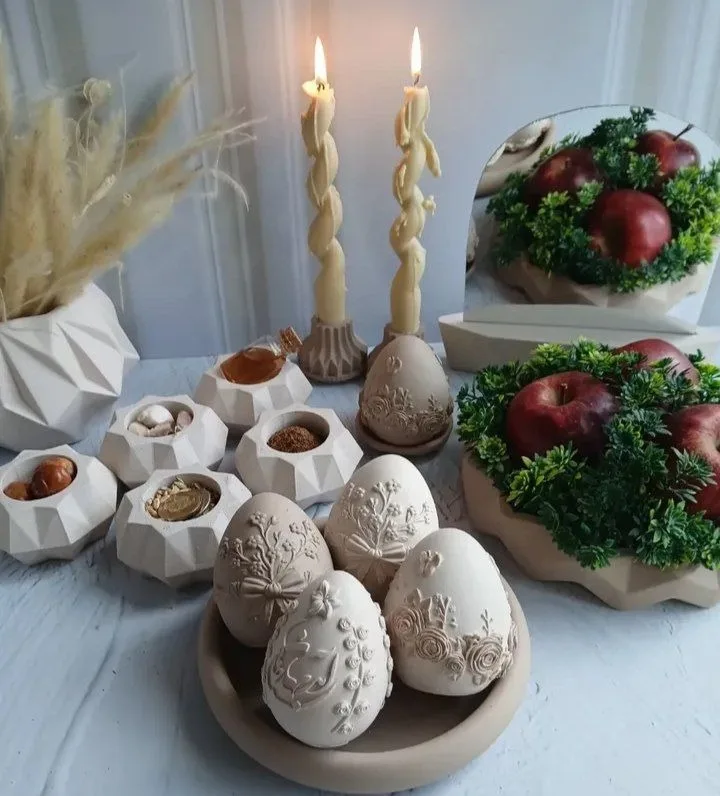 گالری گل نرگس تولید ظروف سنگی رزینی شمع